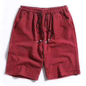 Men's Striped Cotton Five-Point Shorts