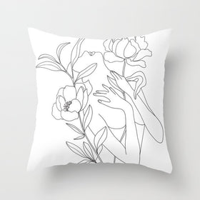 Black and White Geometric Pillowcase Design