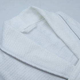 Cotton Waffle Hotel Bathrobe with Shawl Collar