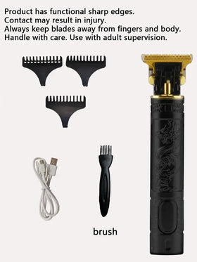 Professional USB Hair Clipper Trimmer Grooming Kit