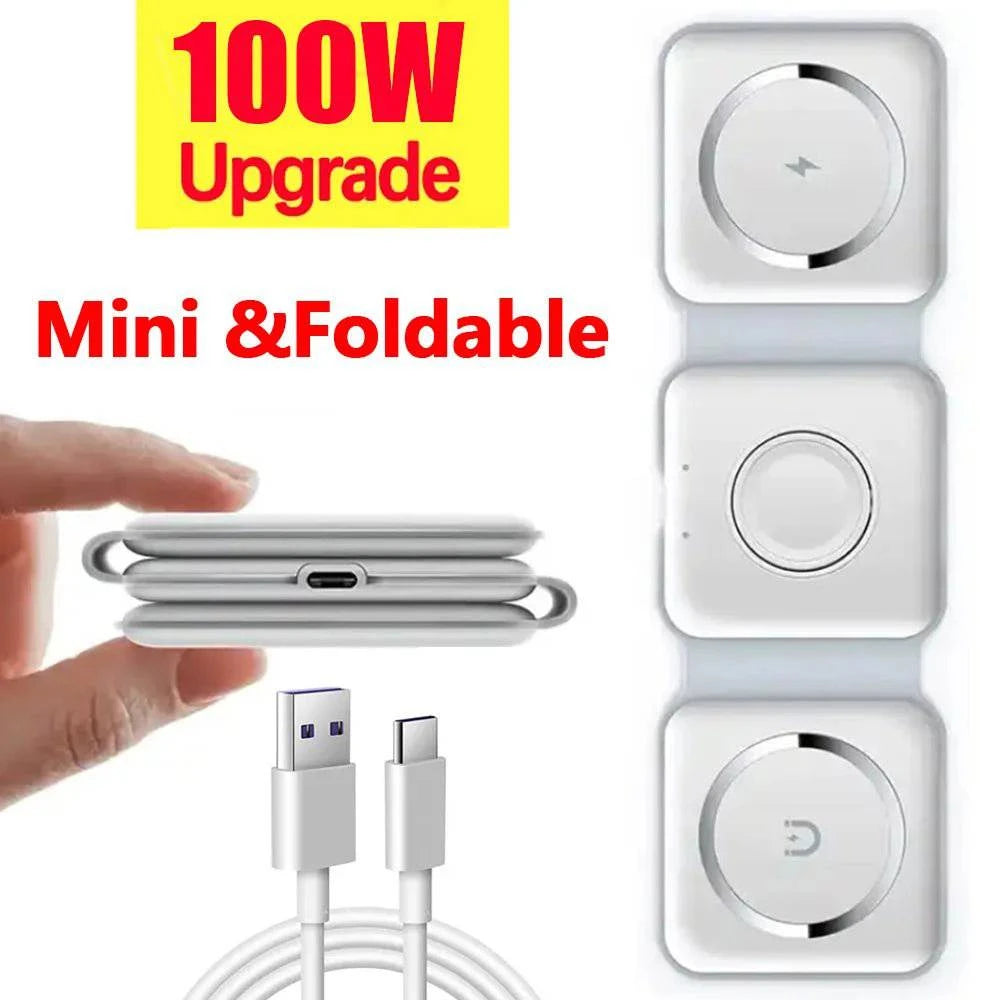 100W 3 in 1 Magnetic Wireless Charger Pad - Joomcy