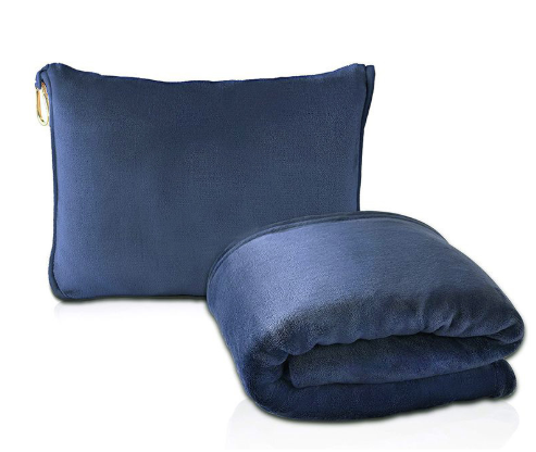 2 in 1 Travel Pillow and Blanket Set for Airplanes