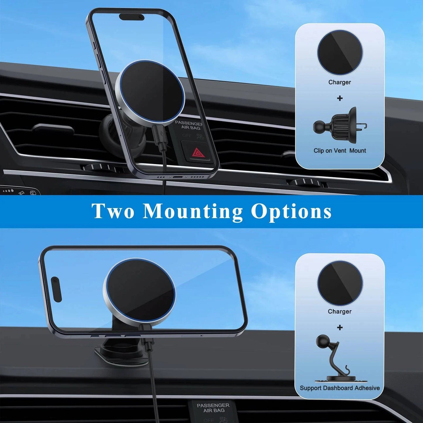 15W Magnetic Car Wireless Charger - Joomcy