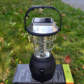 36 LED Outdoor Solar Camping Lantern with USB and Hand Crank