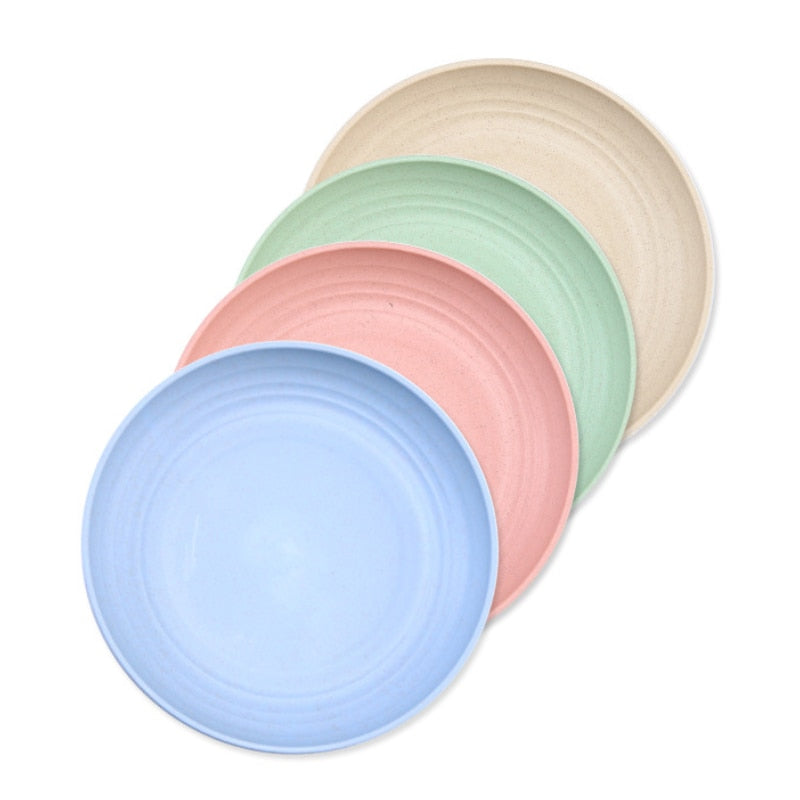 Wheat Straw Dinnerware Set with Plates and Bowls