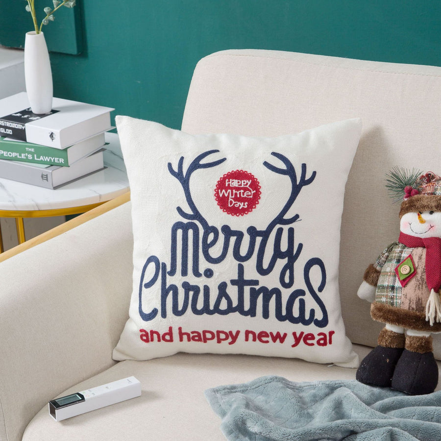 New Christmas Embroidery Pillowcase for Home Decor