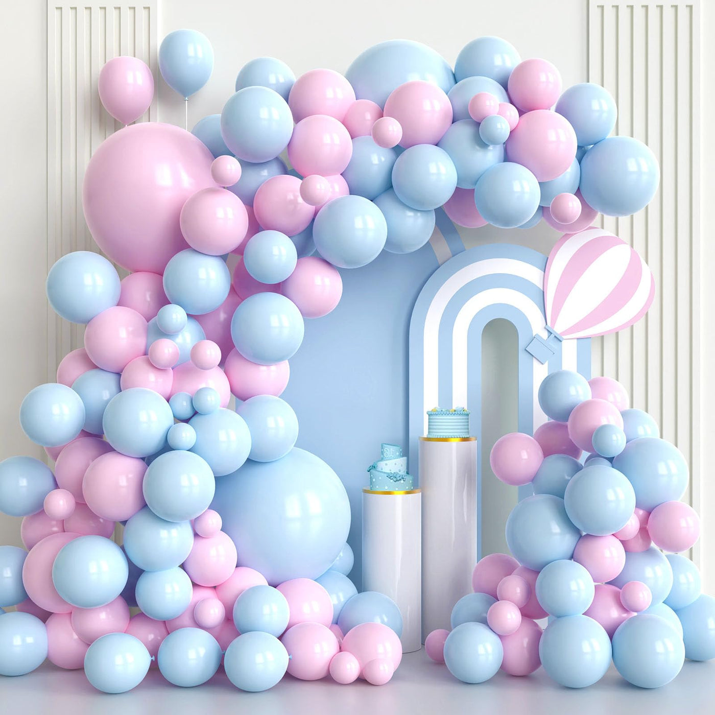Pink and Blue Balloon Garland Arch Kit 102pcs Pink Blue Latex Balloons Gender Reveal Balloons for Boys Girls Gender Reveal Baby Shower Decorations