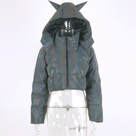 Reflective Jacket, Warm Coat, Women's Cotton Padded Jacket