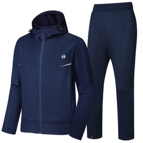 HOTSUIT Mens Sweatsuits Tracksuit for Men 2 Piece Set Track Suits Jogging Casual Hoodie Casual Athletic Blue M