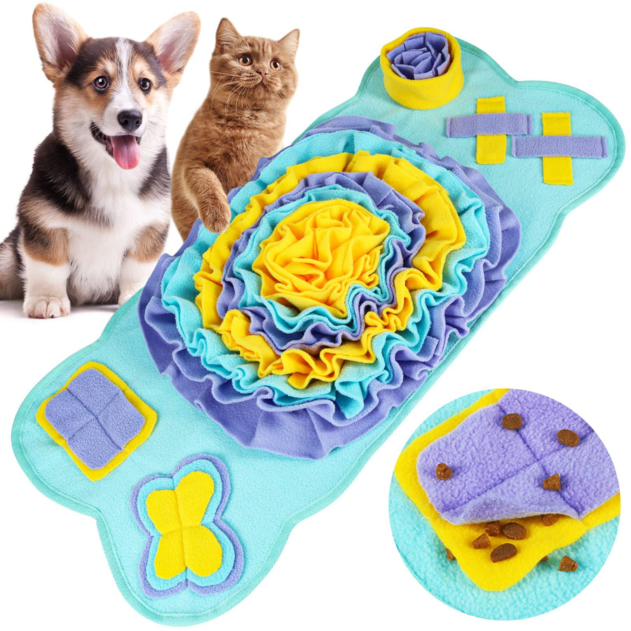 Vivifying Snuffle Mat for Dogs Soft Fleece Sniff Mat for Small Dogs and Cats Slow Eating and Keep Busy Dog Enrichment Toys to Help Mental Stimulation and Natural Foraging Skills