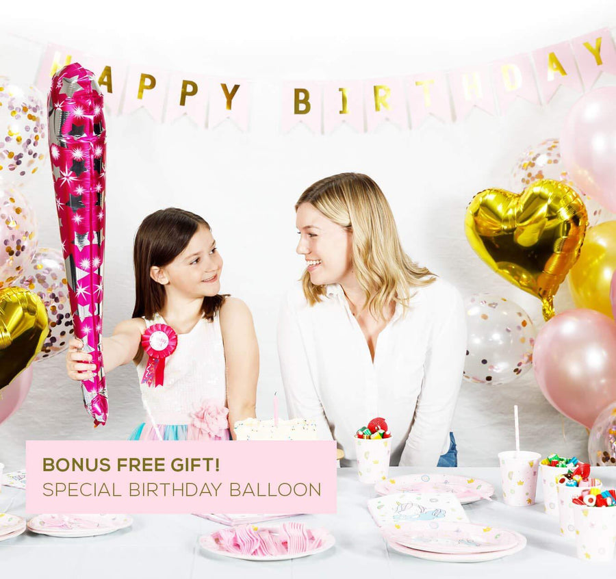 8pcs Unicorn Birthday Party Decor with Balloons & Sticks