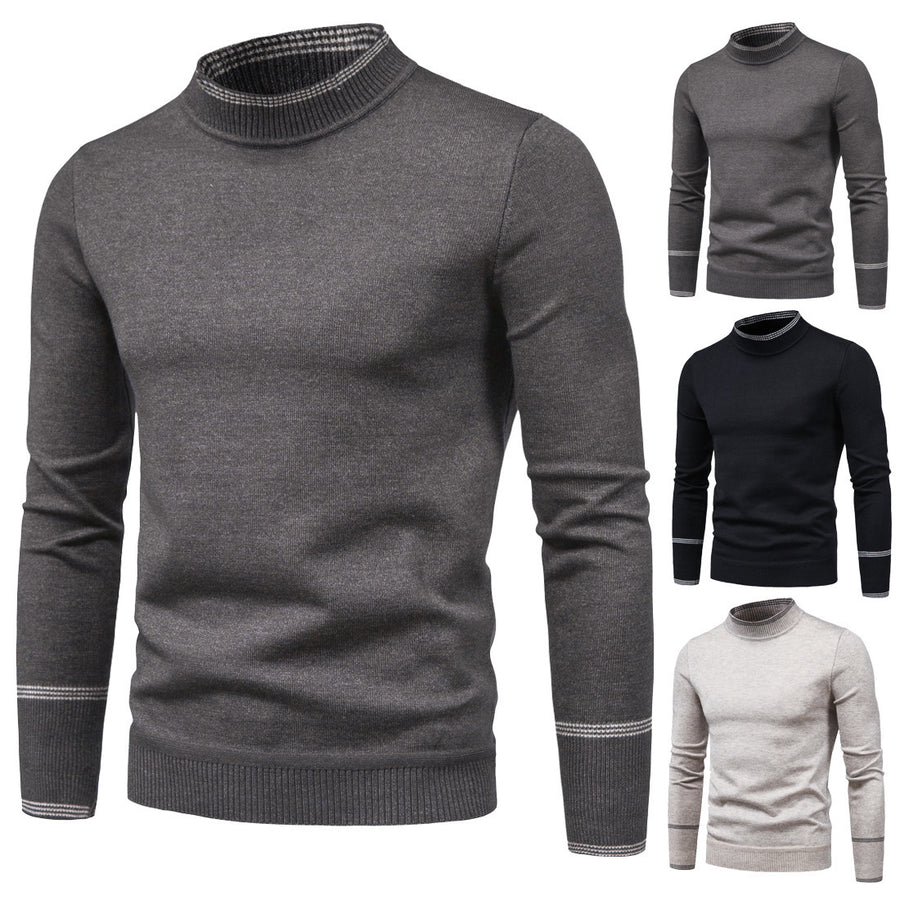 Half High Neck Long Sleeve Slim Sweater Top