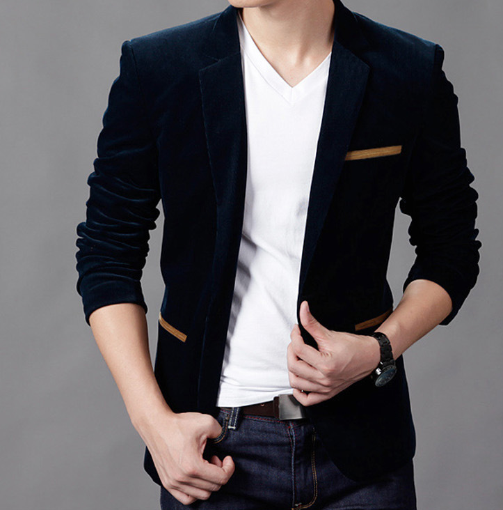 Men's Slim Fit Thick Corduroy Casual Blazer (Fall 2018)