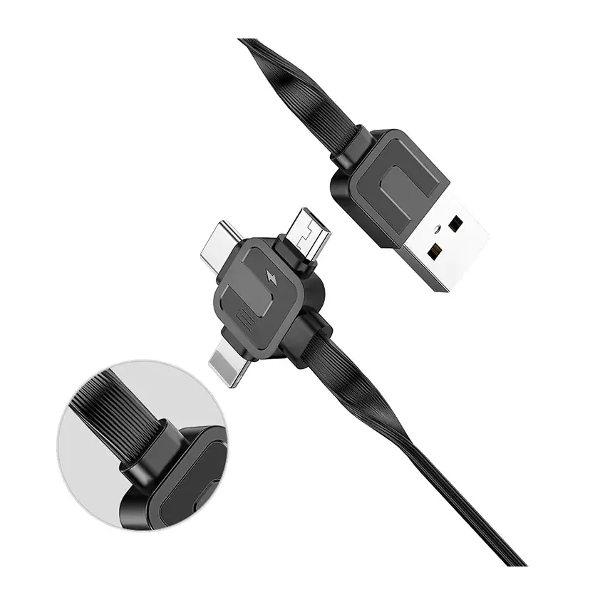 3-in-1 Fast Charging Cable for iPhone & Android Devices