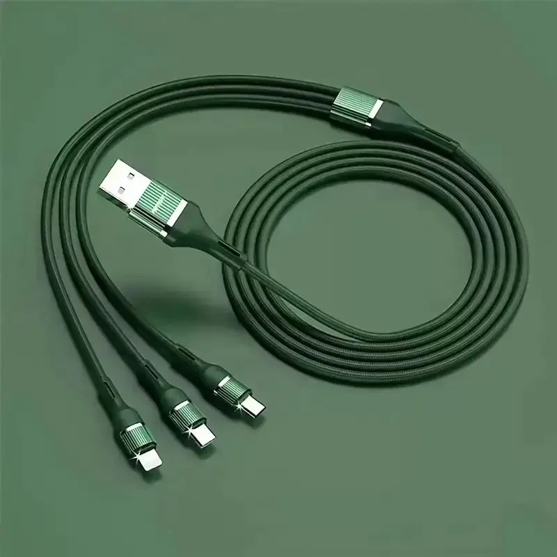3-in-1 Multi-Head Type-C Charging Cable for Apple & Android