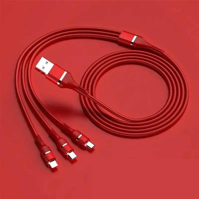 3-in-1 Multi-Head Type-C Charging Cable for Apple & Android