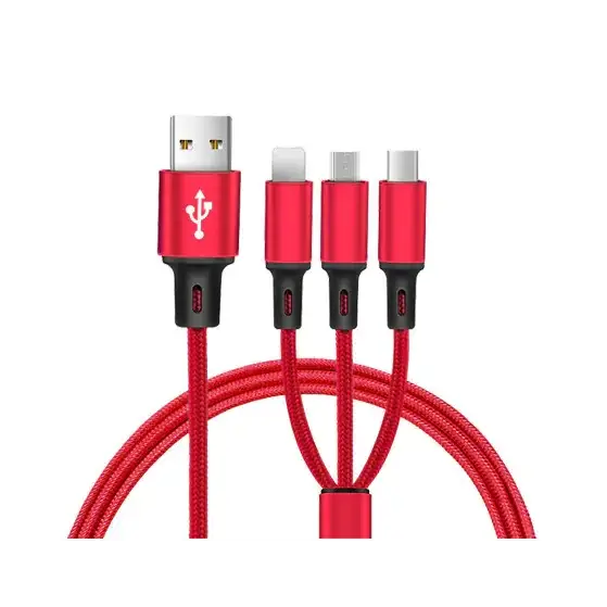 3-in-1 USB Charging Cable for Huawei, Type-C, iPhone