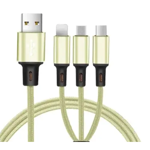 3-in-1 USB Charging Cable for Huawei, Type-C, iPhone