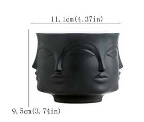 Nordic Ceramic Multi-Faced Face Flower Vase Decor