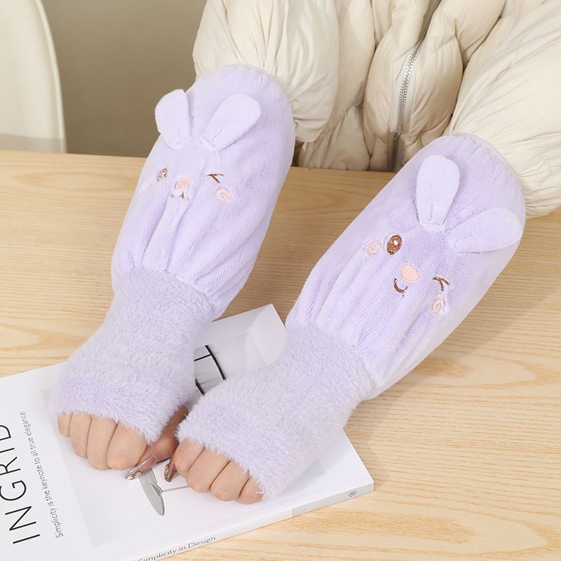 Long Sleeve Insulated Coat with Gloves for Women
