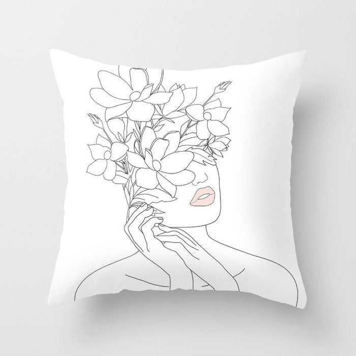 Black and White Geometric Pillowcase Design