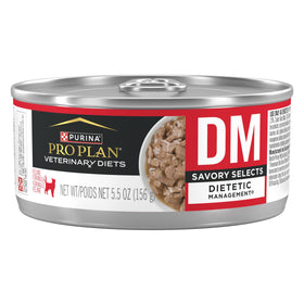 Purina Pro Plan Veterinary Diets DM Dietetic Management Savory Selects Feline Formula Wet Cat Food - (Pack of 24) 5.5 oz. Cans