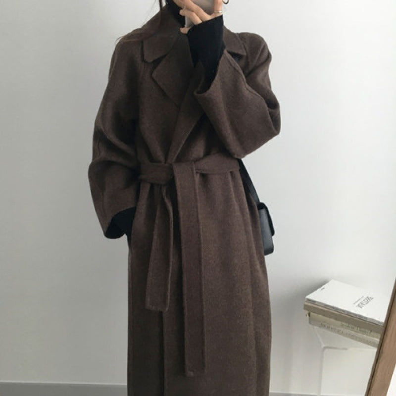 Mid-Length Women's Woolen Coat