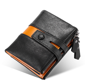 RFID Anti-Theft Leather Wallet - Vintage Men's Coin Purse