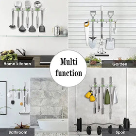 Wall Mounted Heavy Duty Broom and Mop Holder Organizer