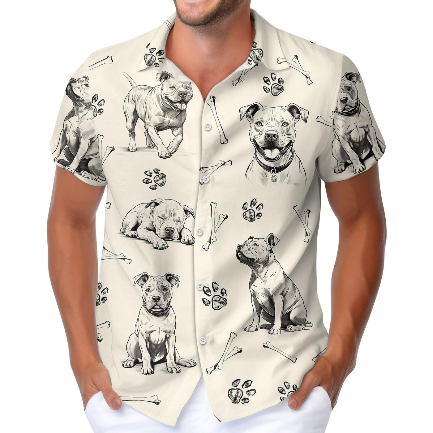 HUNTFAMI Summer Beach Hawaiian Shirts for Men - Casual Button Down Short Sleeve Floral Tropical Vacation Shirts