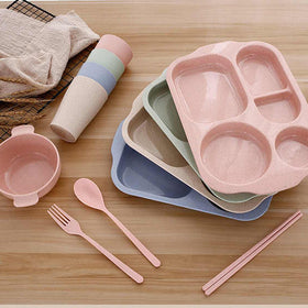 Wheat Dinnerware Set for Kids - Plates and Bowls