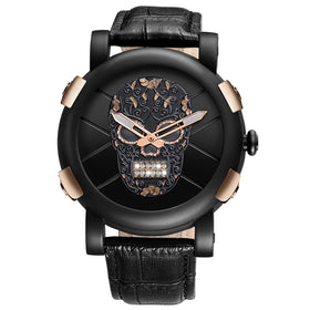 Stylish Men's Quartz Watch with Skull Design