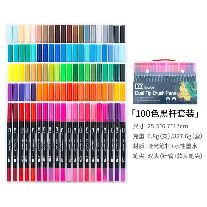 Amazon Dual-Head Watercolor Markers 24 Colors Set - Joomcy