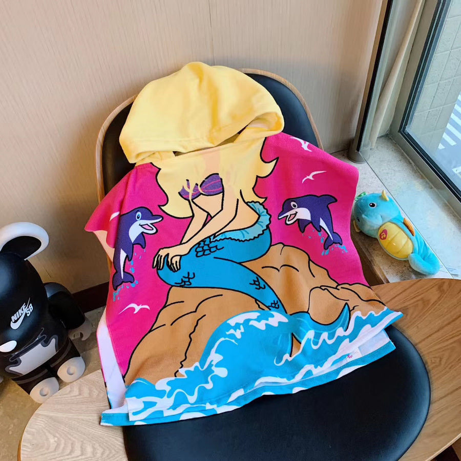 Children's Hooded Bathrobe with Soft, Absorbent Towel