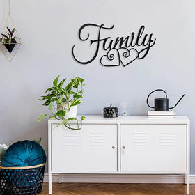 Metal Family Sign Wall Art for Home Decor (1pc)