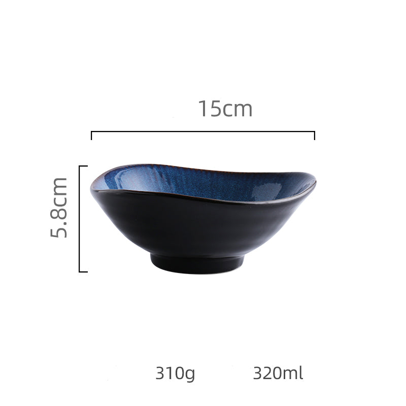 Creative Glazed Blue Dinnerware Set (Bowls and Plates)