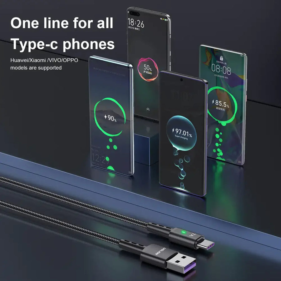 7A Android Braided 2m Type-C Fast Charging Cable