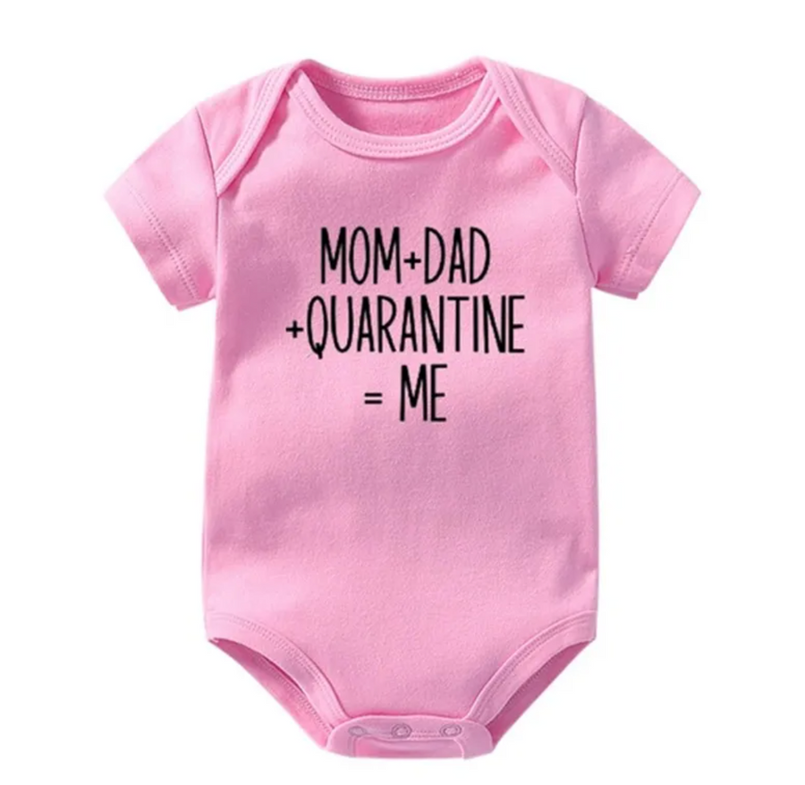 Letter Newborn Round Neck Short-Sleeved Romper