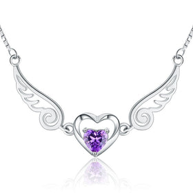 925 Silver Necklace with Natural Amethyst Pendant