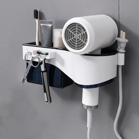 Multifunctional Wall-Mounted Hair Dryer Storage Rack