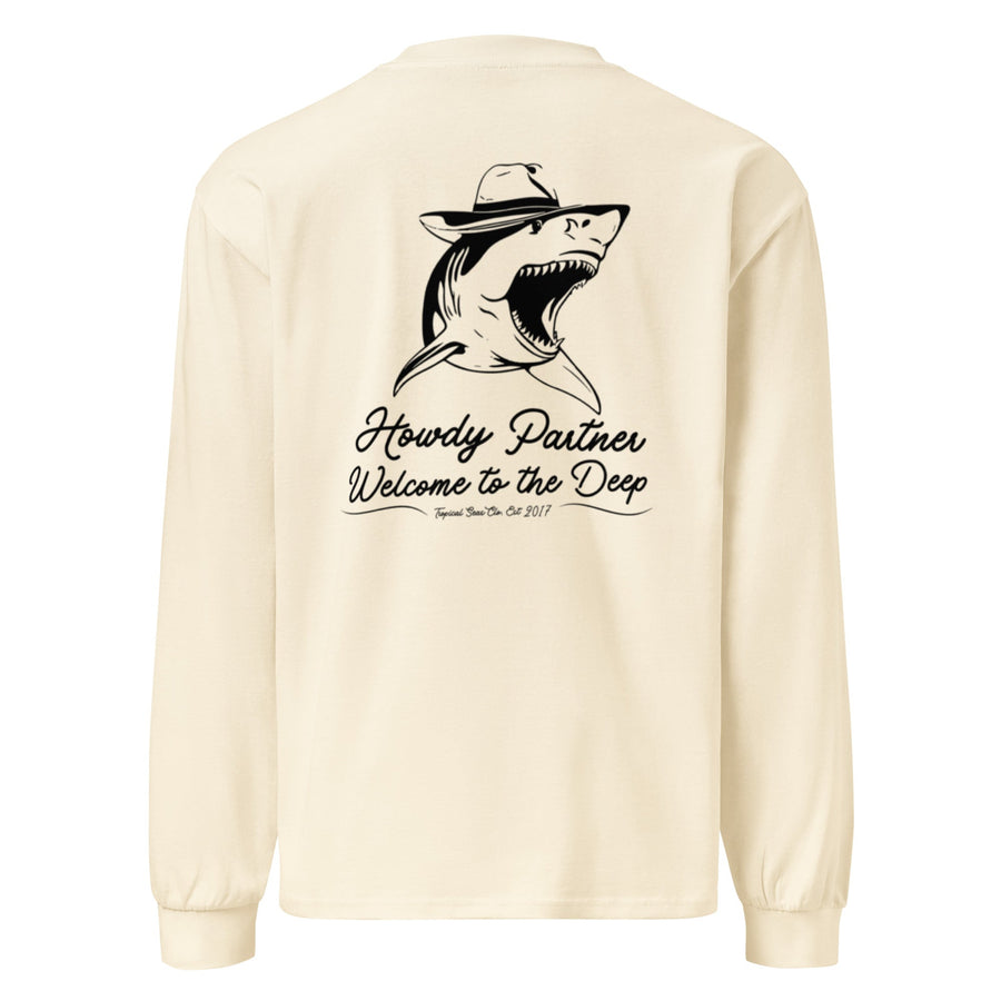 Premium Welcome to the Deep | White Shark| heavyweight long sleeve shirt