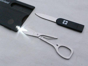 Multi-Functional Camping Card with LED Light and Knife