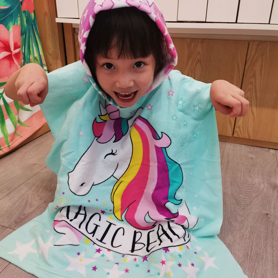 Children's Hooded Bathrobe with Soft, Absorbent Towel