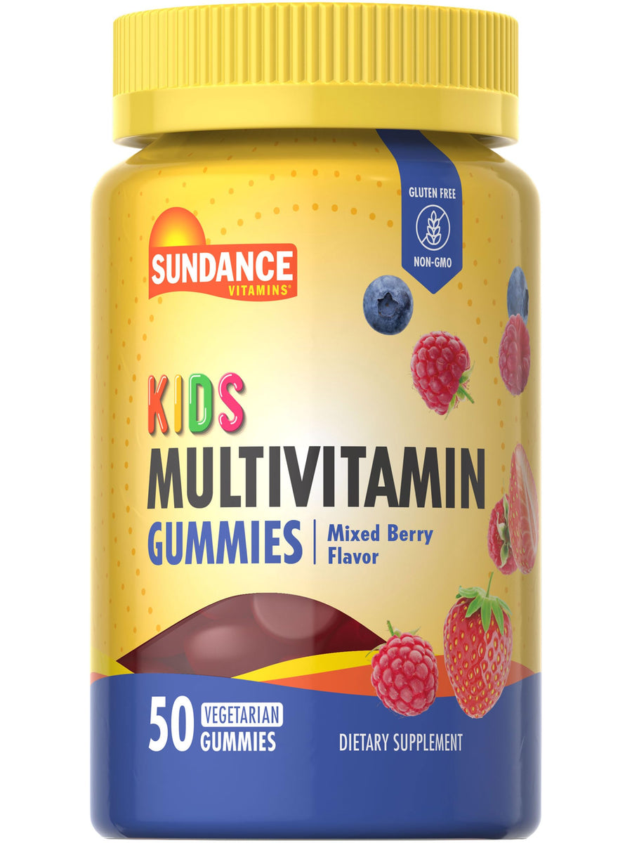 Sundance Kids Multivitamin Gummies | 50 Count | Mixed Berry Flavor | Vegetarian Non-GMO and Gluten Free Supplement