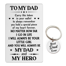 Hyturtle Dad Wallet Card From Daughter Unique Birthday Gifts for Dad - To My Dad - Dad Gifts From Daughter Fathers Day Gift from Daughter Meaningful Dad Gifts For Christmas New Dad Keepsake