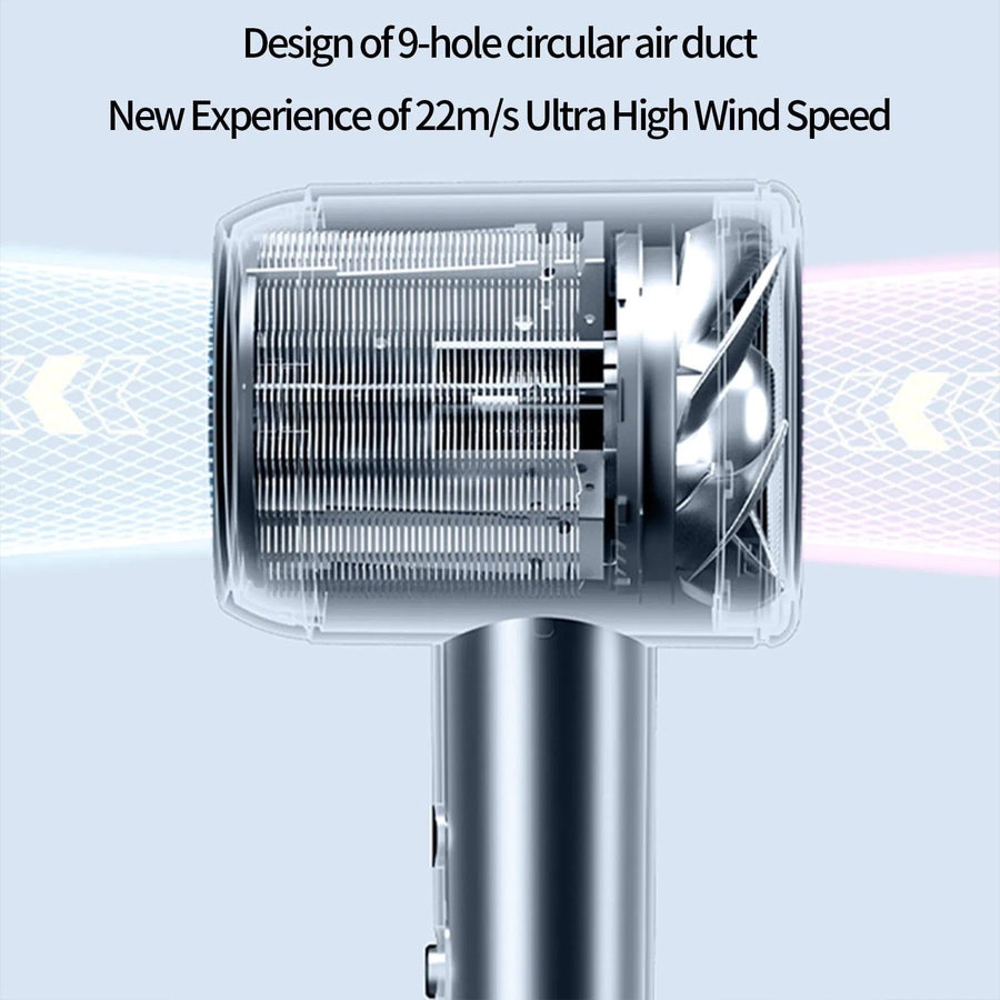White Ionic Hair Dryer, Professional Blow Dryer For Curly Hair, Light And Quiet - 2000 Watts