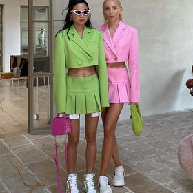 Long Sleeve Suit Top - Half Style Design