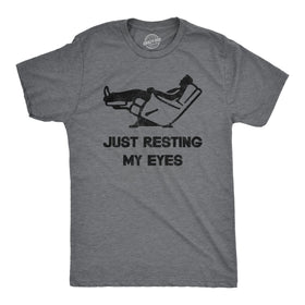 Mens Just Resting My Eyes T Shirt Funny Sarcastic Top for Dad Joke Mens Funny T Shirts Dad Joke T Shirt for Men Funny Sarcastic T Shirt Novelty Dark Grey XL