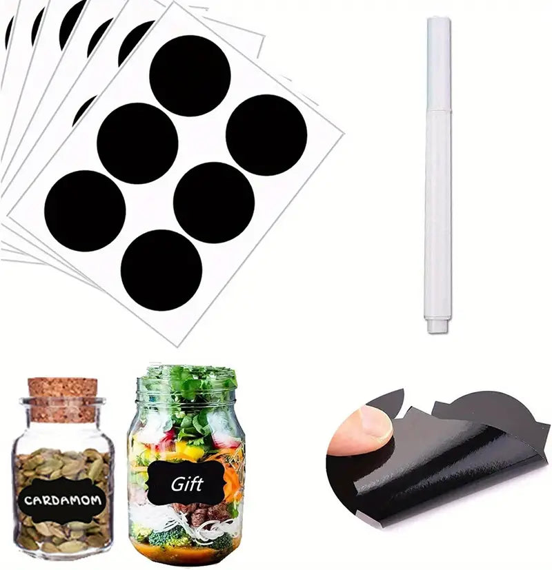 120pcs Erasable Chalkboard Labels with Pen for Jars - Joomcy
