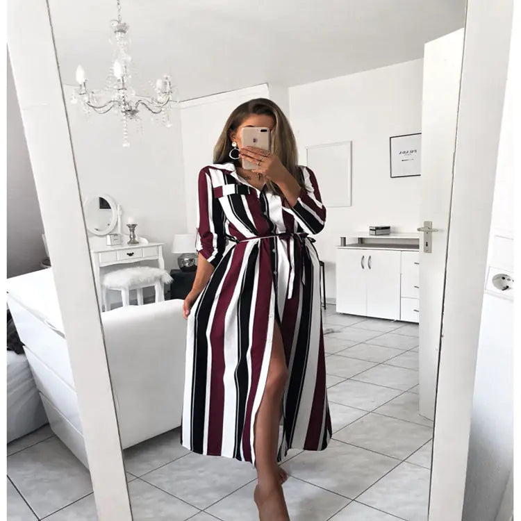 Colorful Striped Shirt Dress for Women - Wholesale New款 - Joomcy
